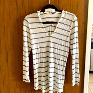 Splendid white hoodie with grey stripes size S